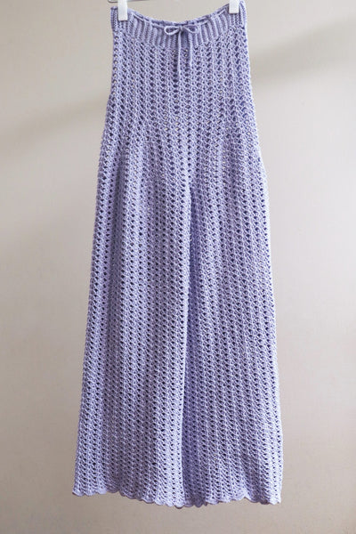 70s Crochet Knit Cotton Pants
