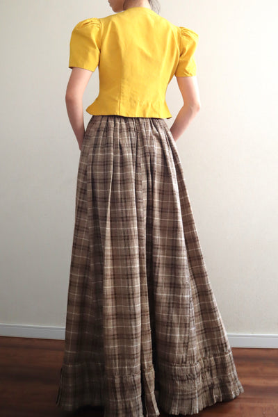 1880s Plaid Travel Suit Three Piece-Skirt2