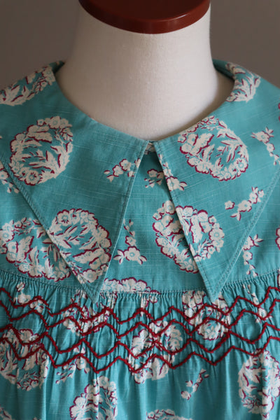1930s Rootbeer Buttons Artist's Smock Blouse