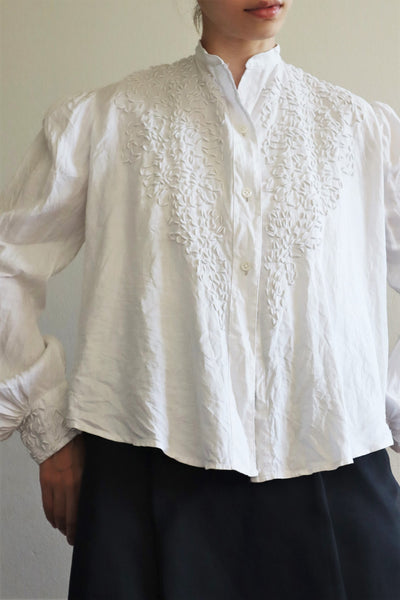 Edwardian White Linen Blouse