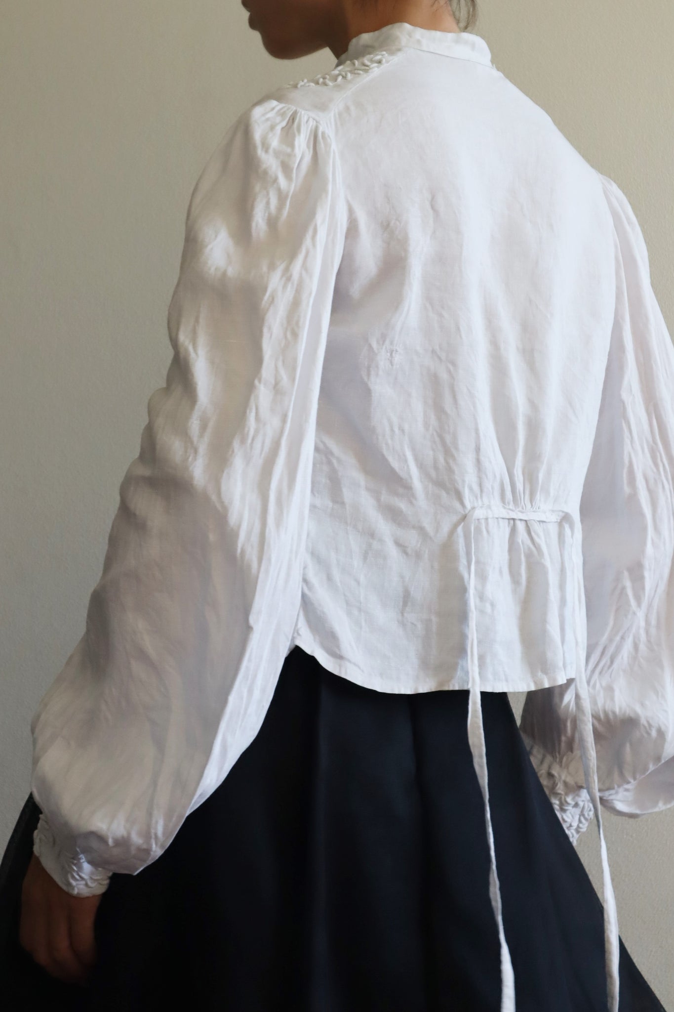 Edwardian White Linen Blouse