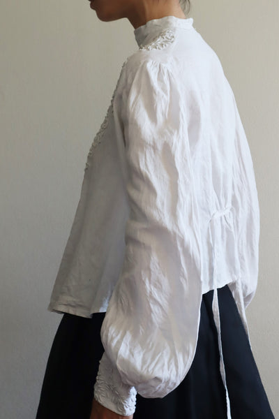 Edwardian White Linen Blouse