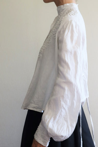 Edwardian White Linen Blouse