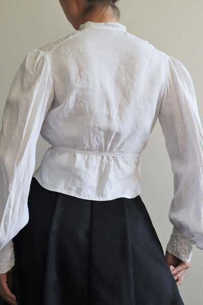 Edwardian White Linen Blouse