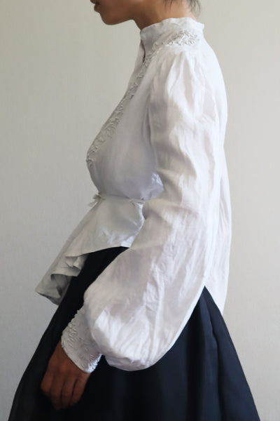 Edwardian White Linen Blouse