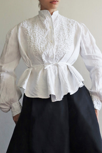 Edwardian White Linen Blouse