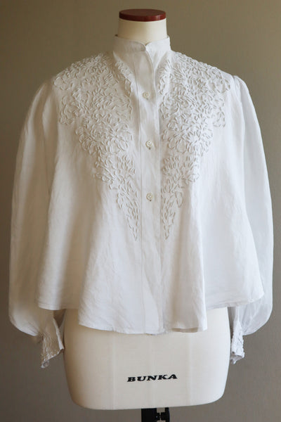 Edwardian White Linen Blouse