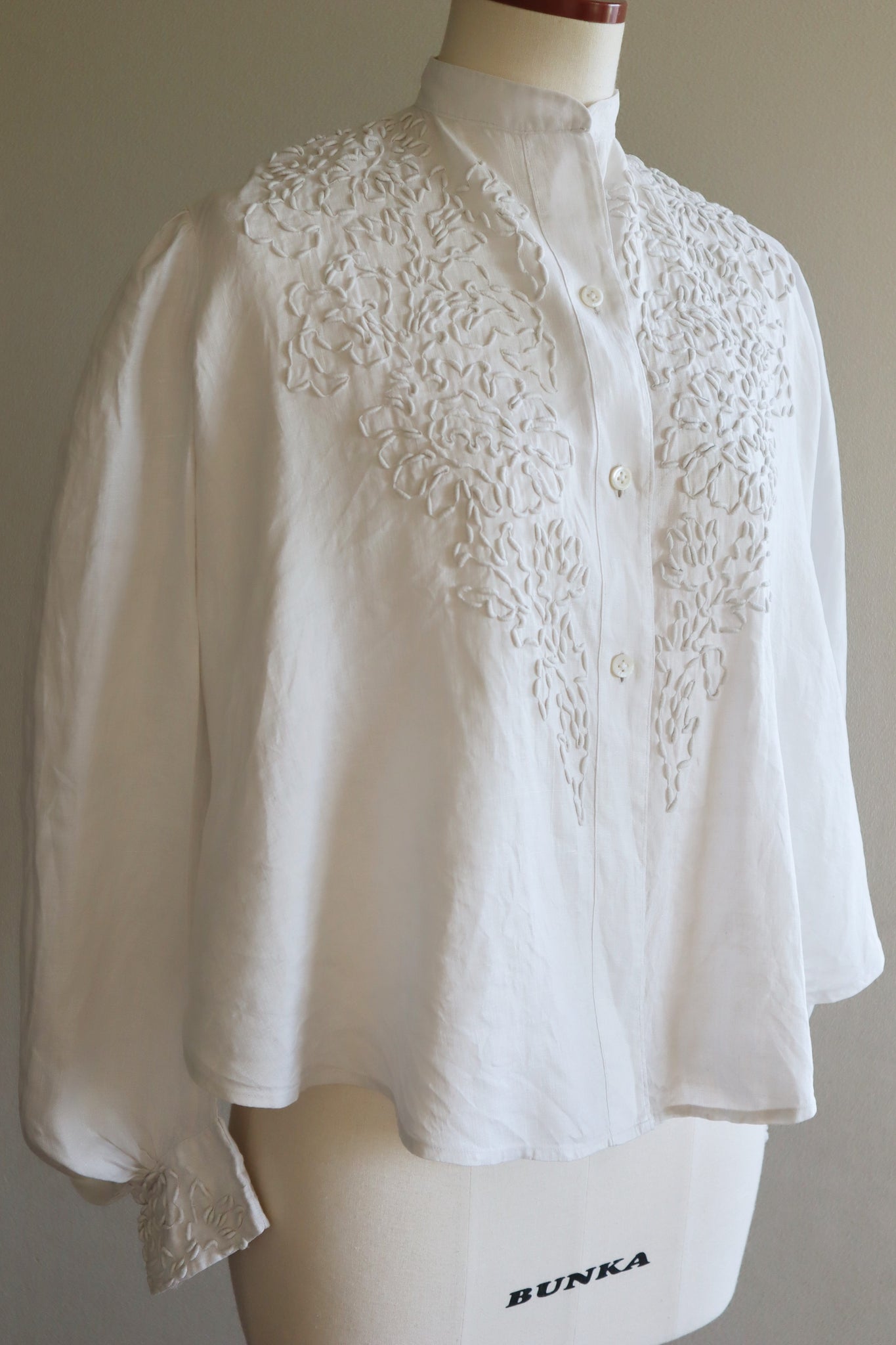 Edwardian White Linen Blouse