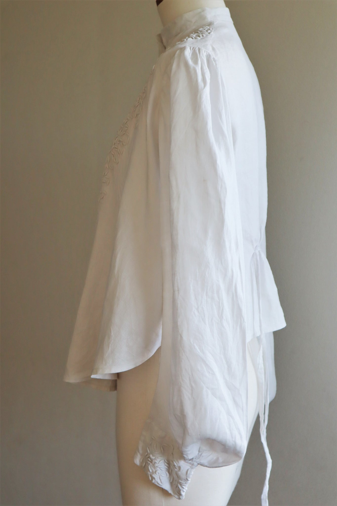 Edwardian White Linen Blouse