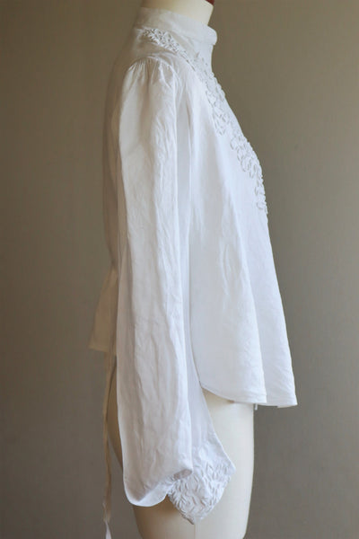 Edwardian White Linen Blouse