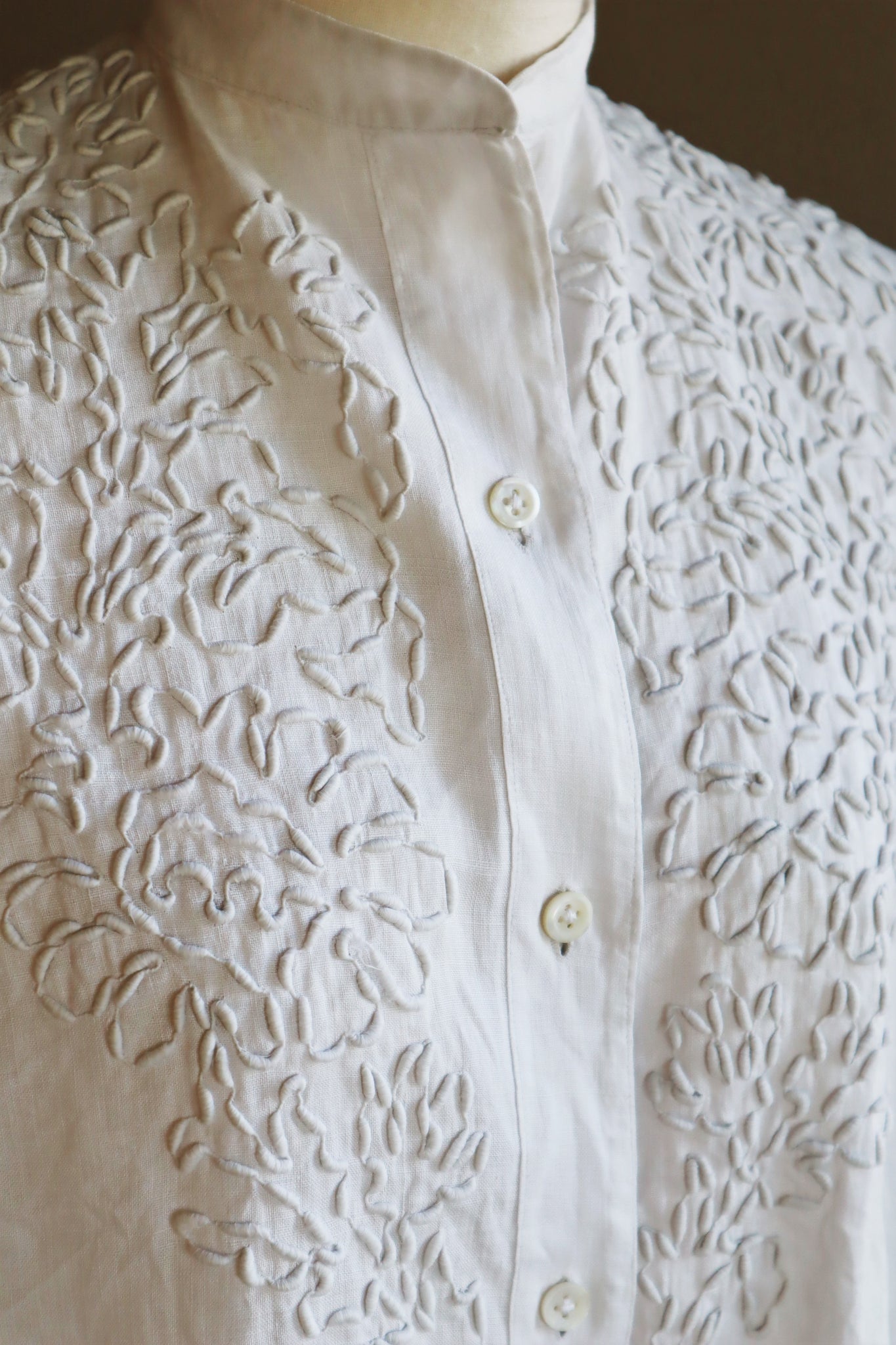 Edwardian White Linen Blouse