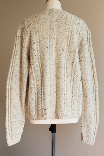 80s Hand Knit Aran Wool Cardigan