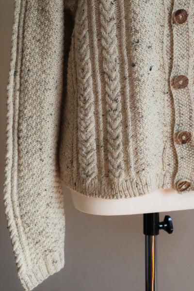 80s Hand Knit Aran Wool Cardigan