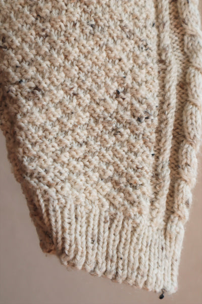 80s Hand Knit Aran Wool Cardigan
