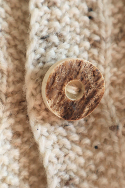 80s Hand Knit Aran Wool Cardigan