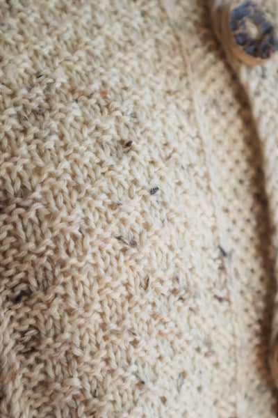 80s Hand Knit Aran Wool Cardigan