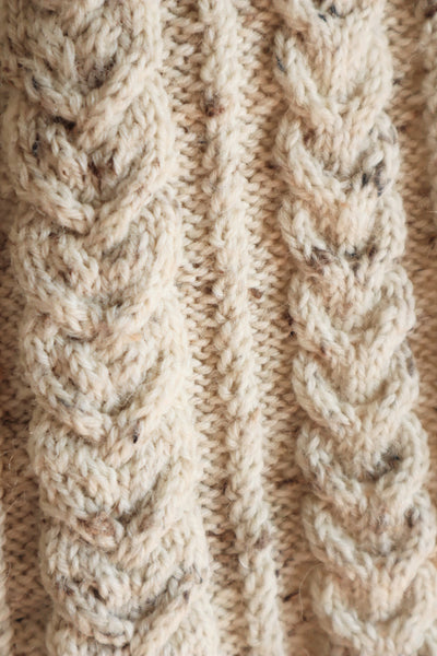 80s Hand Knit Aran Wool Cardigan