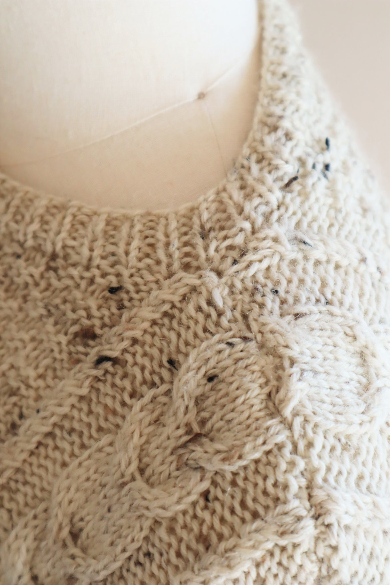 80s Hand Knit Aran Wool Cardigan