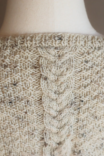 80s Hand Knit Aran Wool Cardigan
