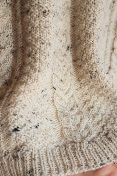 80s Hand Knit Aran Wool Cardigan