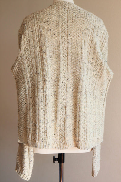 80s Hand Knit Aran Wool Cardigan