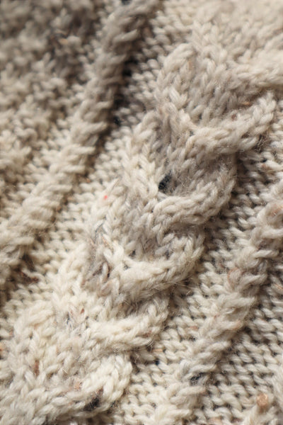 80s Hand Knit Aran Wool Cardigan