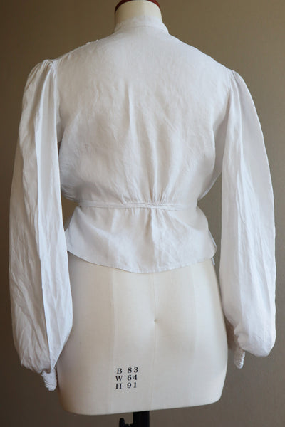 Edwardian White Linen Blouse