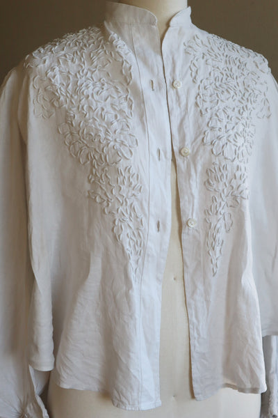 Edwardian White Linen Blouse