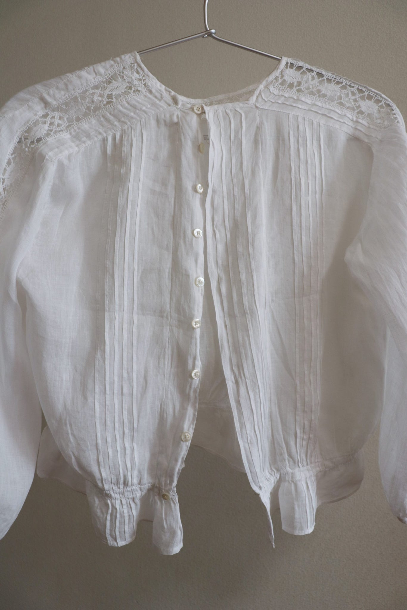 1910s Antique Embroidered Cotton Blouse