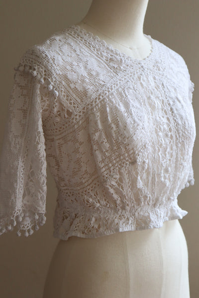 1900s Bobbin Lace Braided Blouse