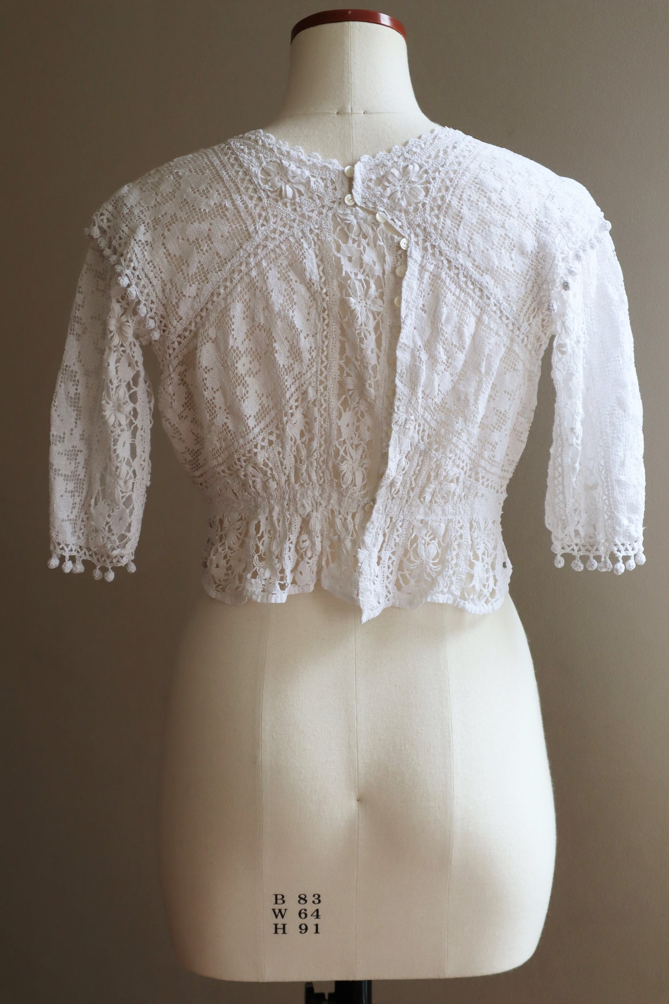 1900s Bobbin Lace Braided Blouse