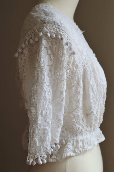 1900s Bobbin Lace Braided Blouse