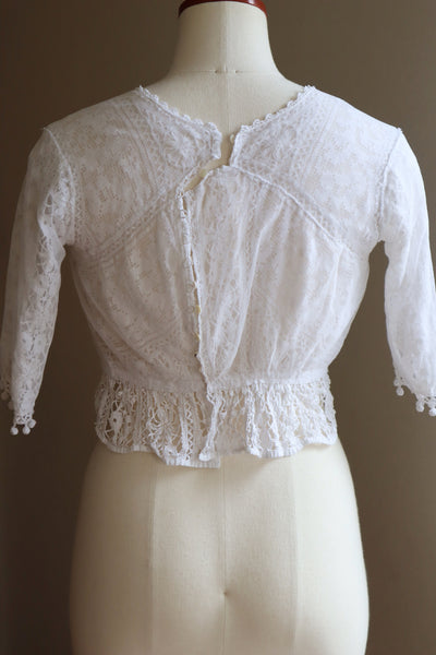 1900s Bobbin Lace Braided Blouse