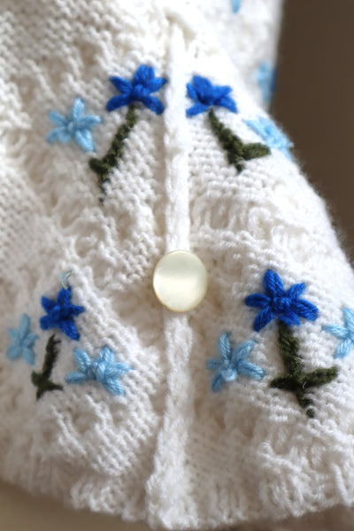 80s Hand Knit Puff Short Sleeve Austrian Cardigan