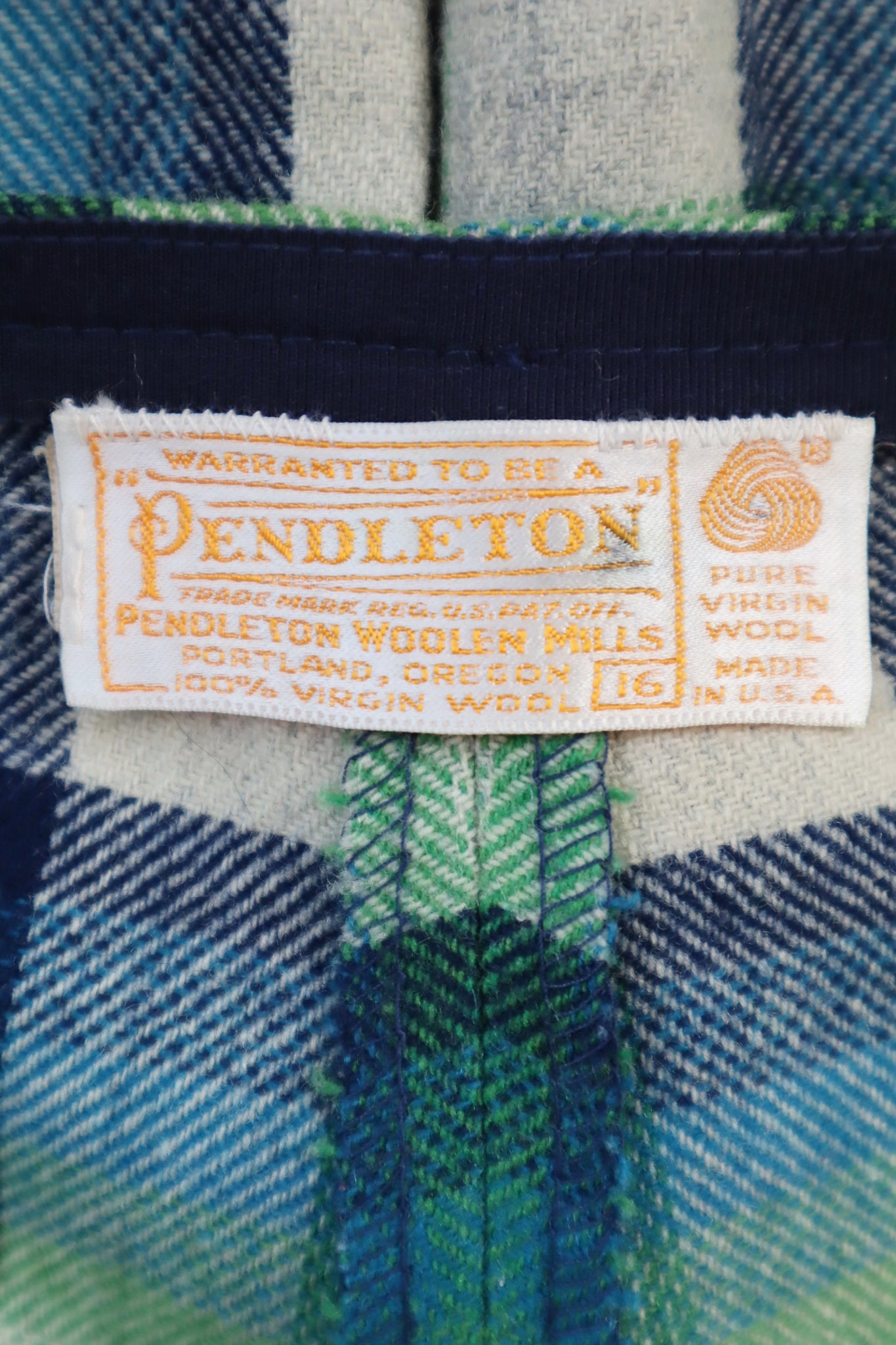 70s Pendleton Green Plaid Wool Pants