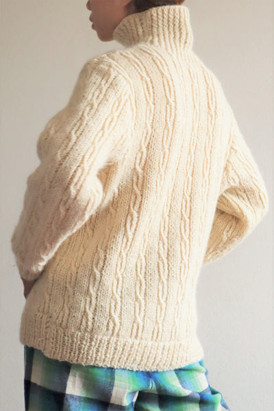 70s Hand Knit Aran Wool Sweater