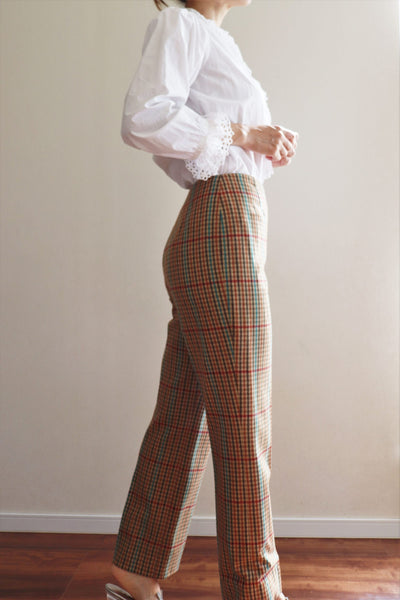 60s Plaid Wool Pants