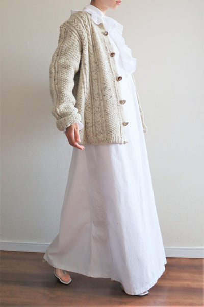 80s Hand Knit Aran Wool Cardigan