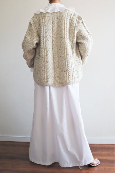 80s Hand Knit Aran Wool Cardigan