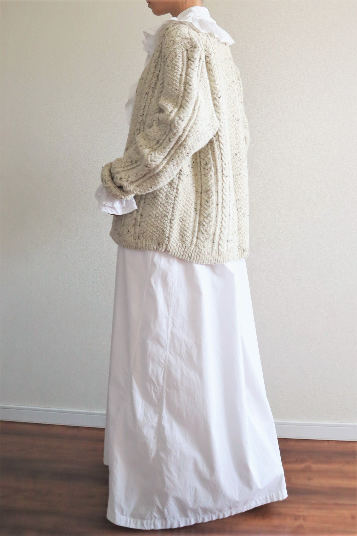 80s Hand Knit Aran Wool Cardigan
