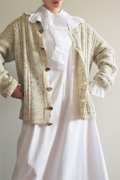 80s Hand Knit Aran Wool Cardigan