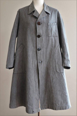 1920s French Salt And Pepper Atelier Coat