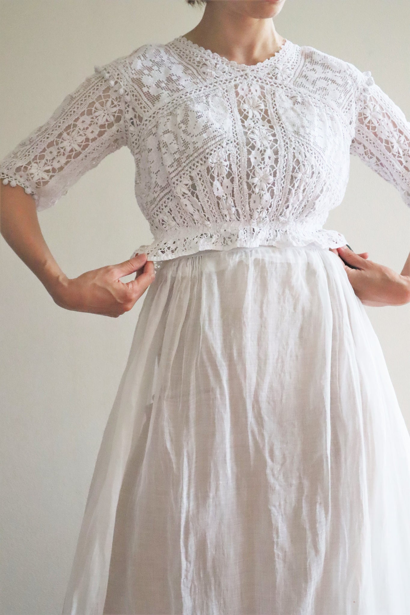 1900s Bobbin Lace Braided Blouse