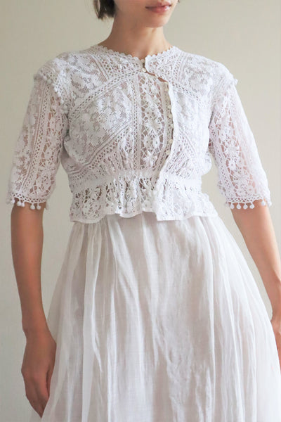 1900s Bobbin Lace Braided Blouse