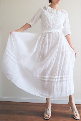 1910s Muslin Cotton Petticoat Skirt