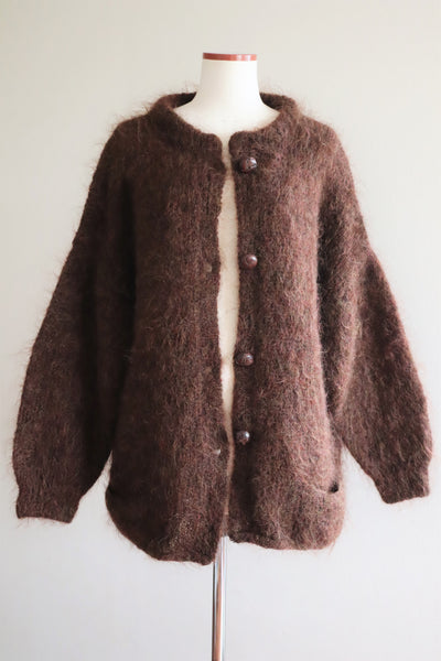 80s Brown Mohair Cardigan