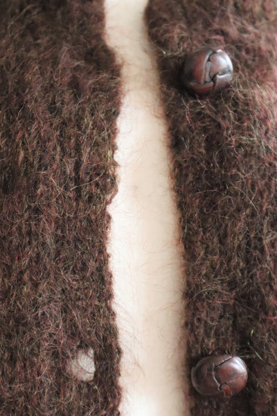 80s Brown Mohair Cardigan