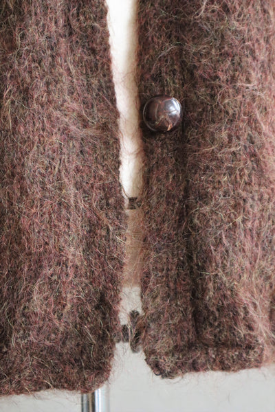 80s Brown Mohair Cardigan