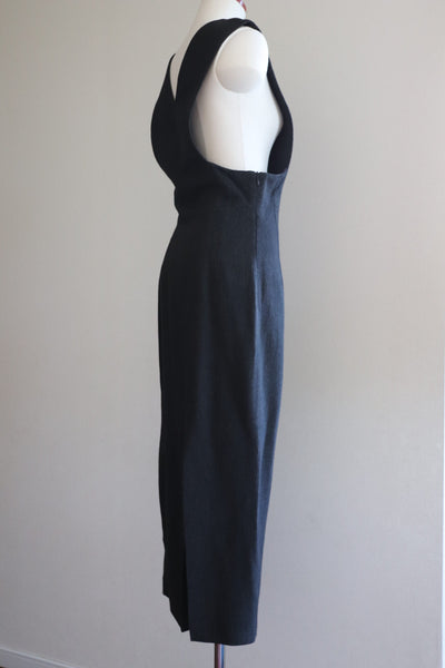 80s Dark Gray Jumper Skirt Dress