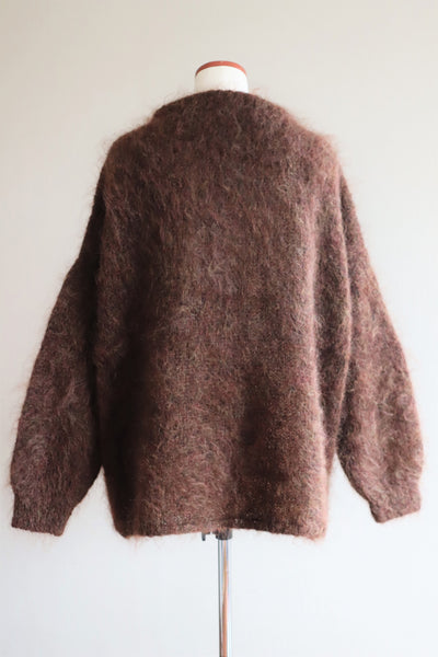 80s Brown Mohair Cardigan